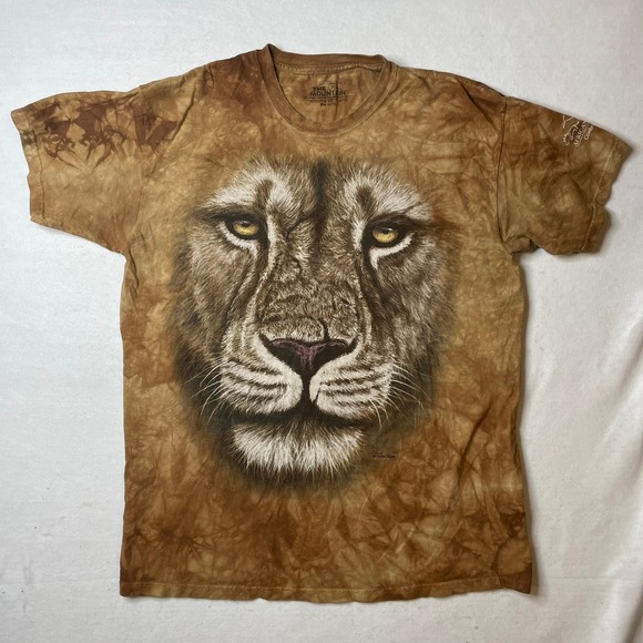 The Mountain Other - The Mountain African Lion Safari XL Graphic T Shirt Brown Tie Dye Menswear